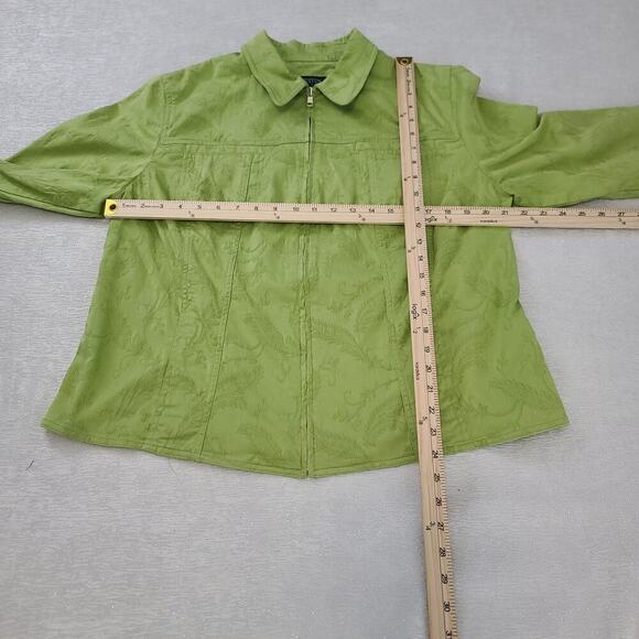 Jones New York Signature jacquard Shacket ladies green Size 1x Proper finished - Picture 4 of 9